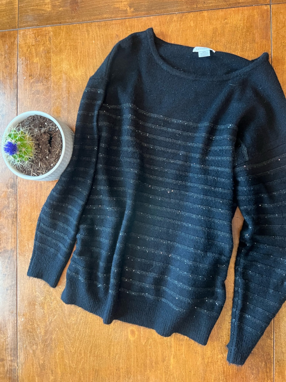 Liz Claiborne Black Sweater with Sparkle Detail